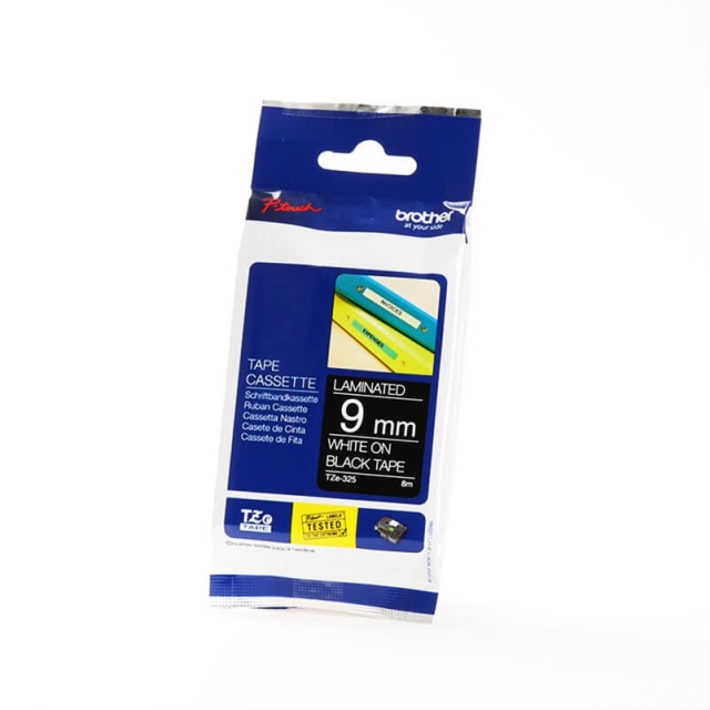 Brother Tape TZE-325 9mm White on Black