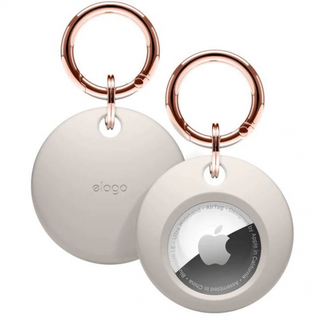 Elago Case with Key Chain for AirTag Light Gray
