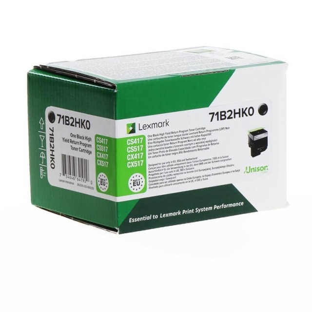 Lexmark Toner 71B2HK0 Black High Yield, Return