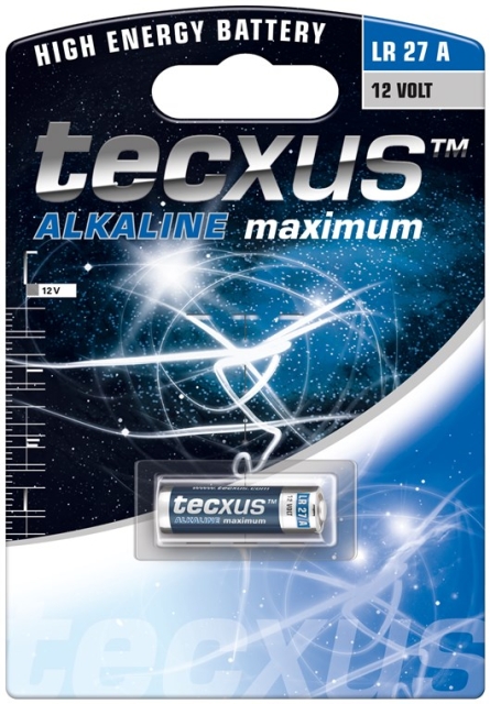 tecxus LR27/A27 Battery, 1 pc. blister alkaline manganese battery, 12 V