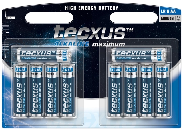 tecxus LR6/AA (Mignon) Battery, 10 pcs. blister alkaline manganese battery, 1.5 V