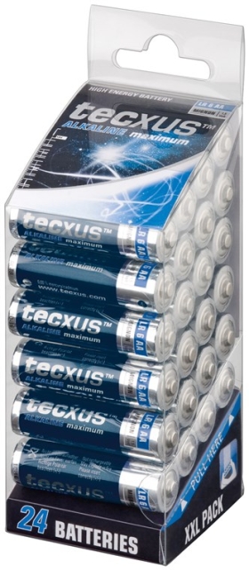 tecxus LR6/AA (Mignon) Battery, 24 pcs. XXL box alkaline manganese battery, 1.5 V