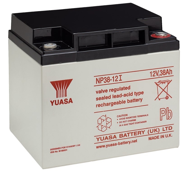 Yuasa Lead acid battery 12 V, 38 Ah (NP38-12I) Thread (M5) lead acid battery, VdS