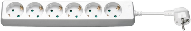 Goobay 6-Way Power Strip, 1.5 m, white 6x safety socket CEE 7/7