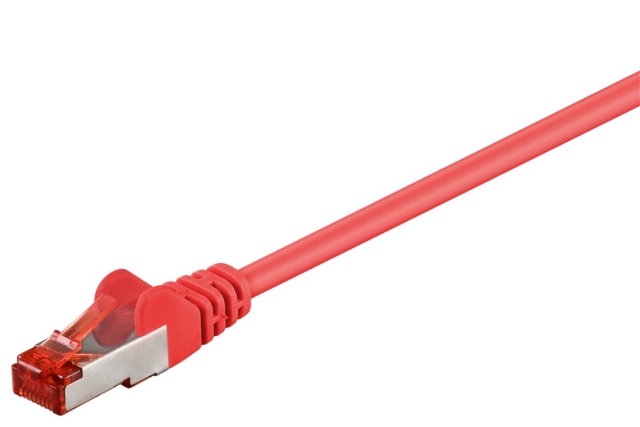 Goobay CAT 6 Patch Cable S/FTP (PiMF), red copper conductor (CU), halogen-free cable sheath (LSZH)