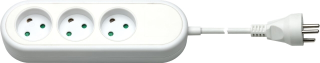 Goobay 3-Way Extension Lead Denmark, 1,5 m, White connect up to 3x electronic devices at once