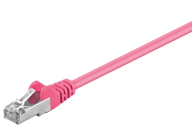 Goobay CAT 5e Patch Cable, SF/UTP, magenta copper-clad aluminium wire (CCA)