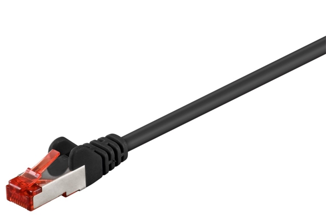 Goobay CAT 6 Patch Cable, S/FTP (PiMF), black copper-clad aluminium wire (CCA)