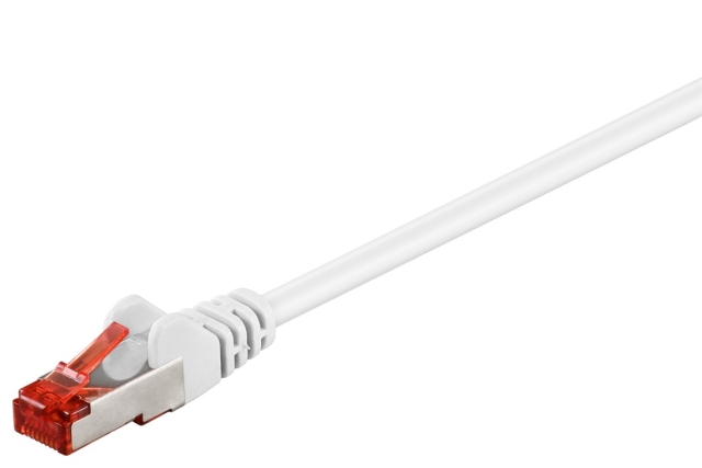 Goobay CAT 6 Patch Cable, S/FTP (PiMF), white copper-clad aluminium wire (CCA)