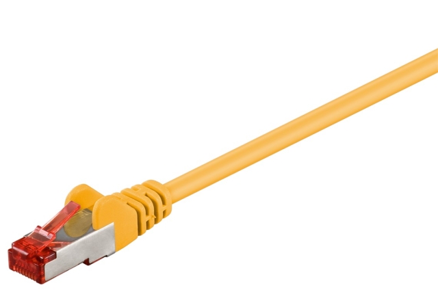 Goobay CAT 6 Patch Cable, S/FTP (PiMF), yellow copper-clad aluminium wire (CCA)