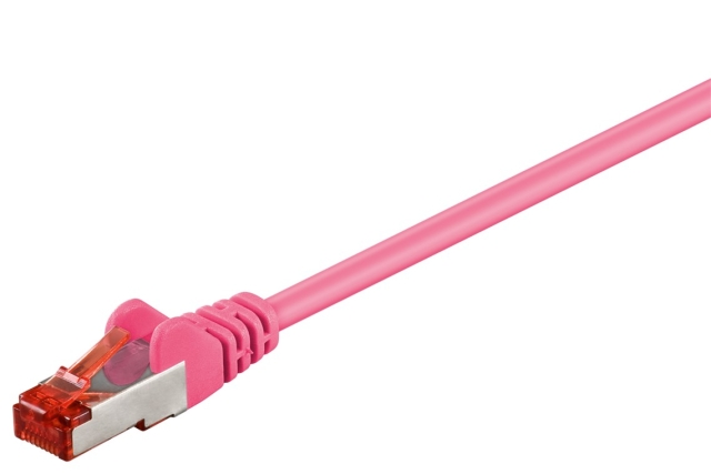 Goobay CAT 6 Patch Cable, S/FTP (PiMF), magenta copper-clad aluminium wire (CCA)