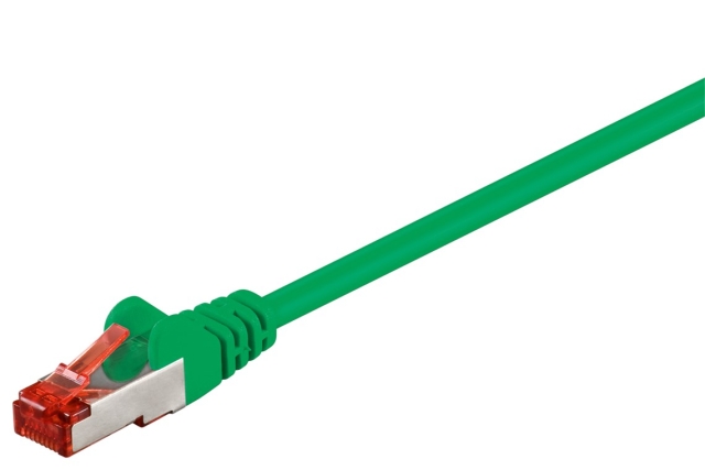 Goobay CAT 6 Patch Cable, S/FTP (PiMF), green copper-clad aluminium wire (CCA)