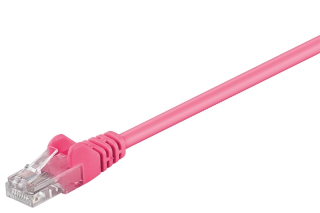 Goobay CAT 5e Patch Cable, U/UTP, magenta copper-clad aluminium wire (CCA)