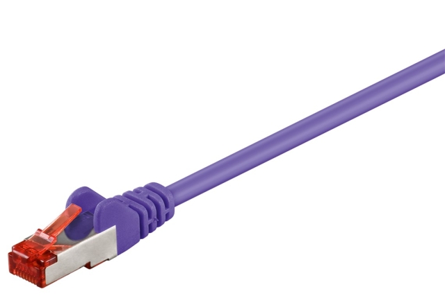 Goobay CAT 6 Patch Cable, S/FTP (PiMF), purple copper-clad aluminium wire (CCA)