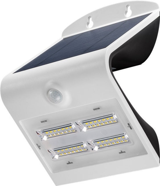 Goobay LED Solar Wall Light with Motion Sensor, 3.2 W, White solar garden light is a neutral white lighting solution for entrances, carports and staircases