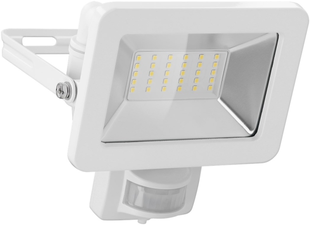 Goobay LED Outdoor Floodlight, 30 W, with Motion Sensor with 2550 lm, neutral white light (4000 K), PIR sensor with ON/OFF function and M16 cable gland, suitable for outdoor use (IP44)