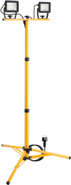 Goobay LED Work Light with Telescopic Tripod, 2x 20 W with a total of 3400 lm and neutral white light (4000 K), suitable for indoor and outdoor use (IP65)