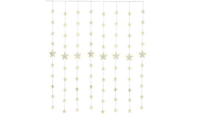 Goobay Star Curtain with 80 LEDs with remote control, timer function, 8 light modes, dimmer and 31 V external transformer, warm white (3000 K)