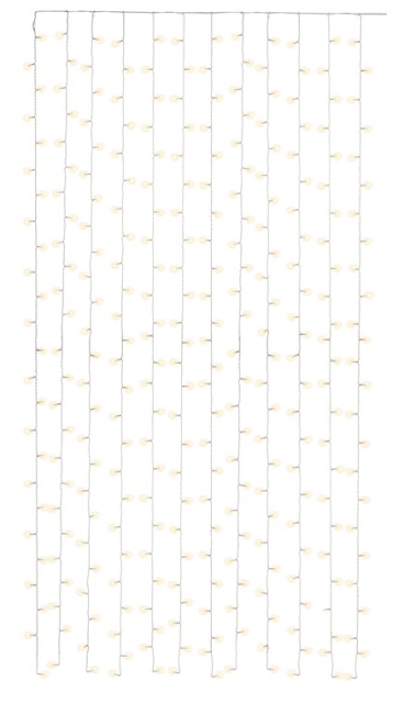 Goobay Light Curtain with 300 LEDs with remote control, timer function, 8 light modes, dimmer, USB and battery operation, warm white (3000 K)