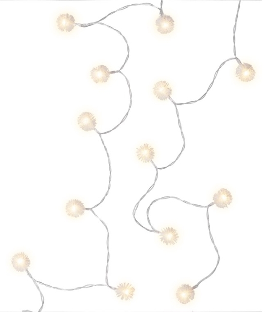 Goobay 20 LED Fairy Lights "Snowball" with timer function, warm white (3000 K), battery-operated