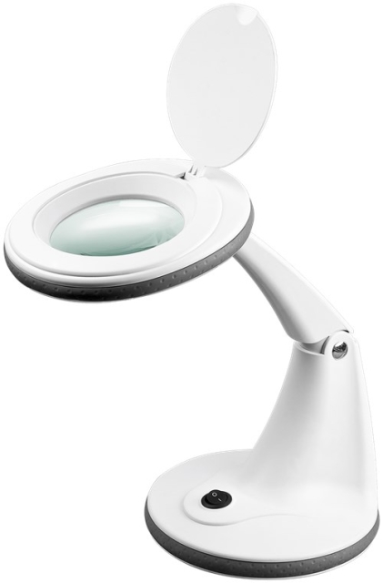 Goobay LED Magnifying Lamp with Base, 6 W, white 450 lm, 100 mm glass lens, 1.75x magnification, 3 dioptres