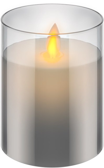 Goobay LED Real Wax Candle in Glass, 7.5 x 10 cm beautiful and safe lighting solution for many areas including homes and loggias, offices or schools