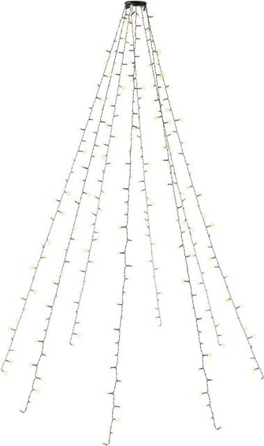 Goobay 280 LED Tree String Lights with Ring with timer and memory function, 8 light modes, 24 V external transformer, warm white (3000 K), for indoor and outdoor use (IP44)