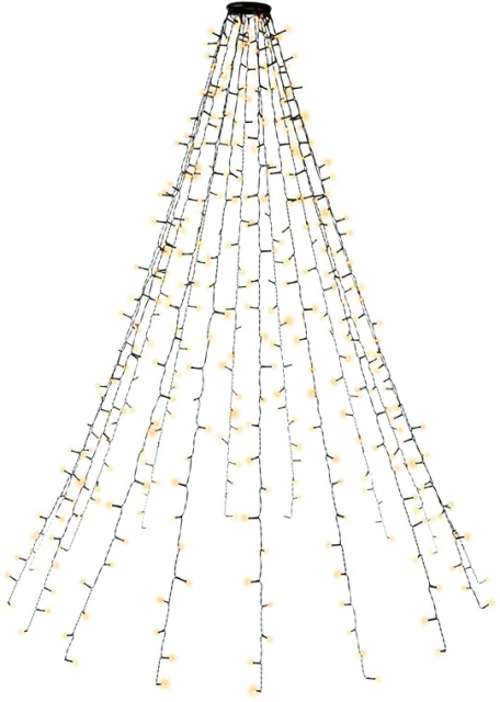 Goobay 400 LED Tree String Lights with Ring with timer and memory function, 8 light modes, 24 V external transformer, warm white (3000 K), for indoor and outdoor use (IP44)