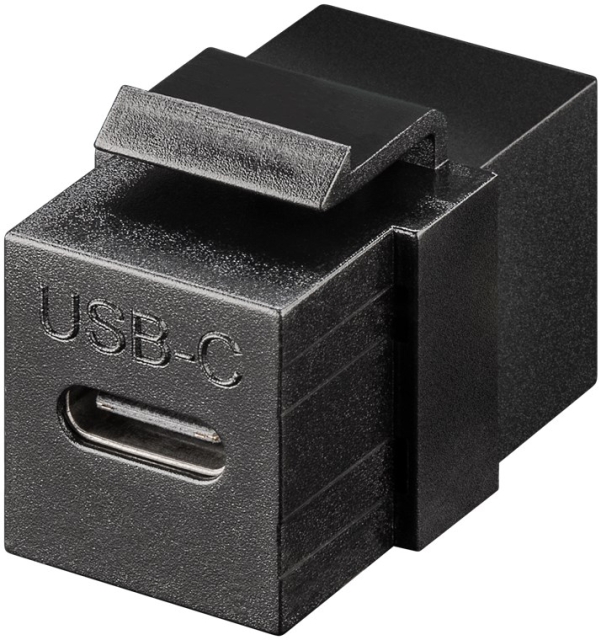 Goobay Keystone Module USB-C™ Connector, USB 3.2 Gen 2 (10 Gbit/s), black USB-C™-socket > USB-C™-socket