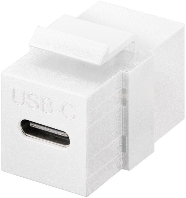 Goobay Keystone Module USB-C™ Connector, USB 3.2 Gen 2 (10 Gbit/s), white USB-C™-socket > USB-C™-socket