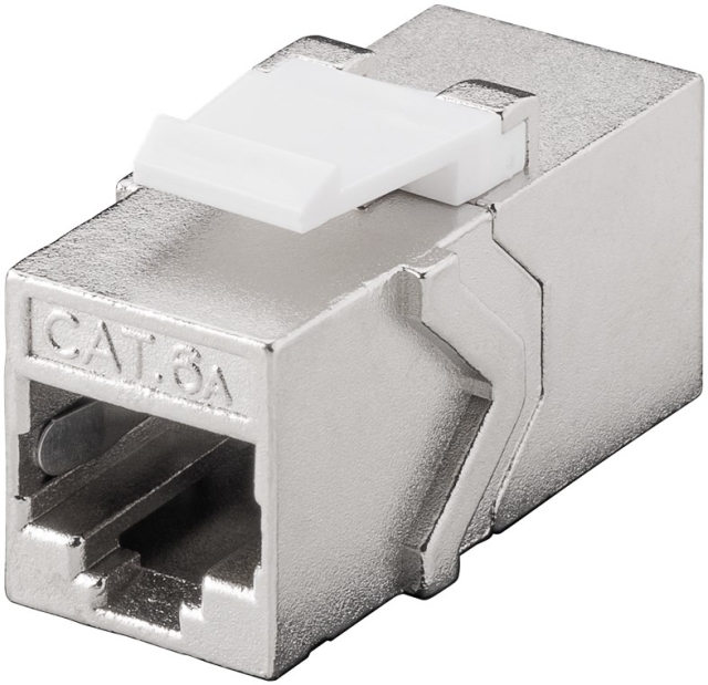 Goobay Keystone Module RJ45 Coupler CAT 6A, STP 14.7 mm wide, 2x RJ45 female (8P8C)