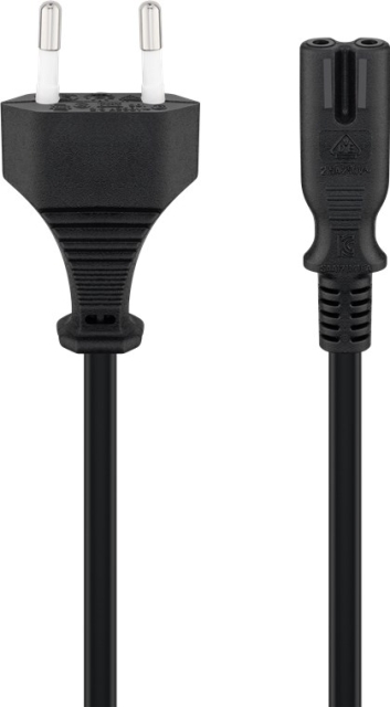 Goobay Connection Cable Euro Plug, 5 m, Black Euro plug (type C, CEE 7/16) > appliance socket C7