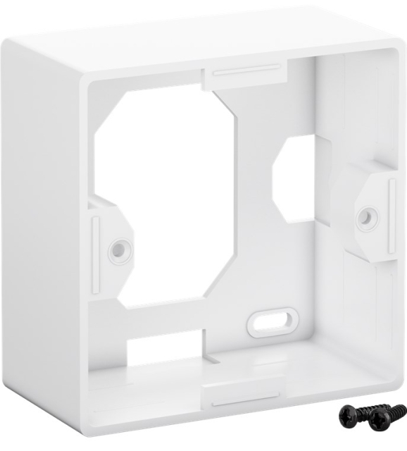 Goobay Keystone On-Wall Mounting Frame suitable for Keystone faceplate 80 x 80 and CAT 6/6A flush-mounted boxes