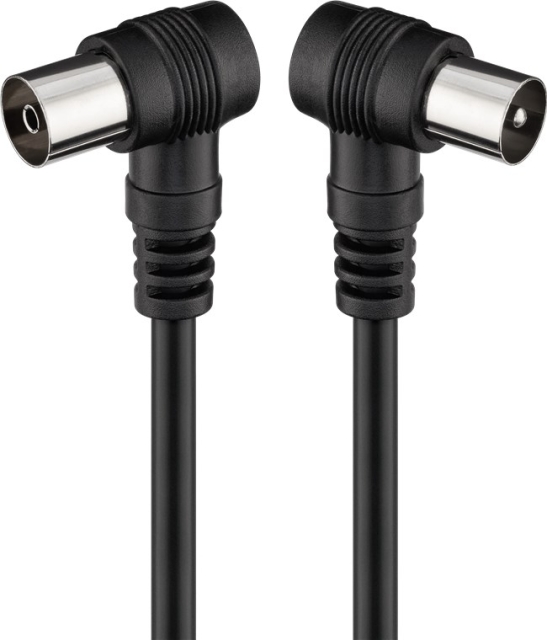 Goobay Angled Antenna Cable ( coaxial plug 90° > coaxial socket 90°, 2.5 m
