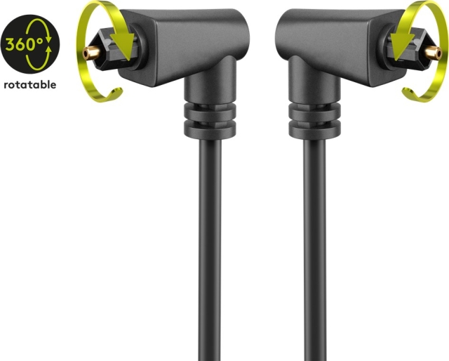 Goobay TOSLINK Cable Compartment 2-angled and Rotatable 90° TOSLINK plug > 90° TOSLINK plug, 1 m