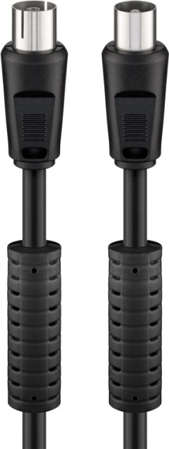Goobay Antenna Cable with Ferrite (80 dB), Double Shielded coaxial plug > coaxial socket (fully shielded), 3.5 m