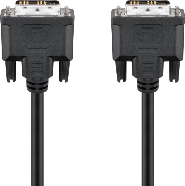 Goobay DVI-D Full HD Cable Single Link, nickel-plated DVI-D male Single-Link (18+1 pin) > DVI-D male Single-Link (18+1 pin), 2 m