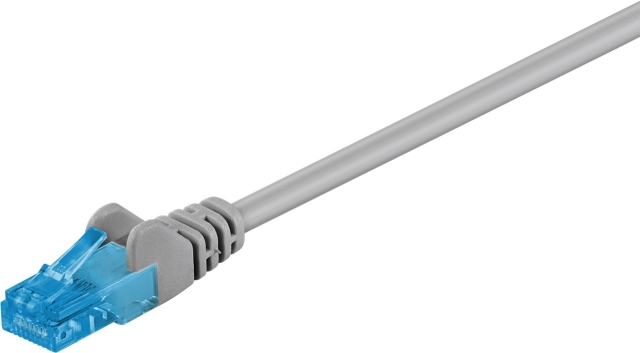 Goobay CAT 6A Patch Cable, U/UTP, grey copper conductor (CU), halogen-free cable sheath (LSZH), 0.5 m