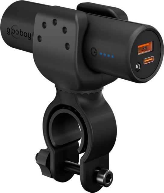 Goobay Bike Power Bank 5.0 (5,000 mAh) small, thin and handy bar powerbank with a capacity of 5,000 mAh for mounting on the bike