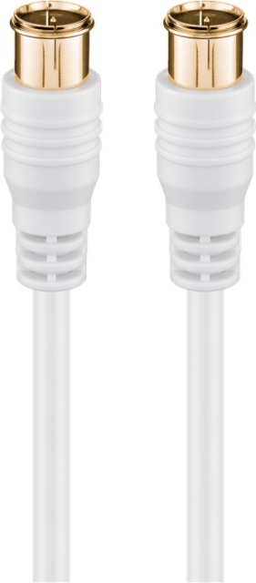 Goobay F-Quick SAT Antenna Cable (80 dB), Double Shielded gold-plated, F plug (quick) > F plug (quick) (fully shielded), 1.5 m