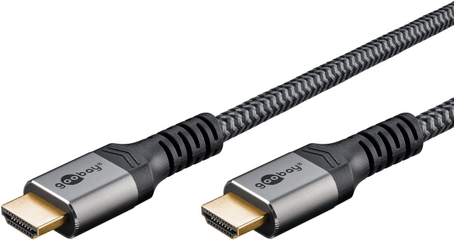 Goobay Ultra High Speed HDMI™ Cable, 0.5 m, Sharkskin Grey HDMI™ connector male (type A) > HDMI™ connector male (type A)