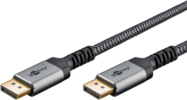 Goobay DisplayPort Cable, DP 1.4, 5 m, Sharkskin Grey DisplayPort™ male > DisplayPort™ male