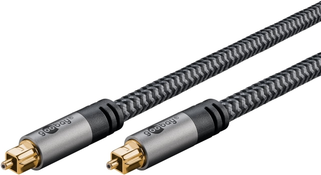 Goobay TOSLINK Cable, 3 m, Sharkskin Grey Toslink male > Toslink male
