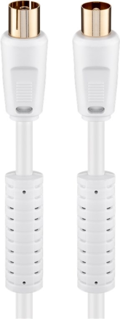 Goobay Antenna Cable with Ferrite (80 dB), Double Shielded coaxial plug > coaxial socket (fully shielded), 5 m