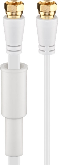 Goobay Flat SAT Antenna Cable (80 dB), Double Shielded, Weather Protected gold-plated, F-plug > F-plug (fully shielded), 1.5 m