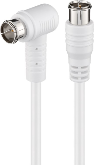Goobay Angled SAT Antenna Cable (80 dB), Double Shielded F plug (quick) > F plug (quick) 90° (fully shielded), 1.5 m