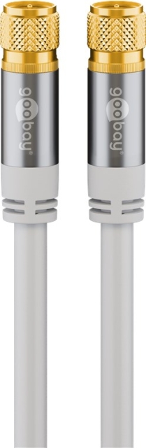 Goobay SAT Antenna Cable (135 dB), 4x Shielded gold-plated, F plug > F plug, 1 m