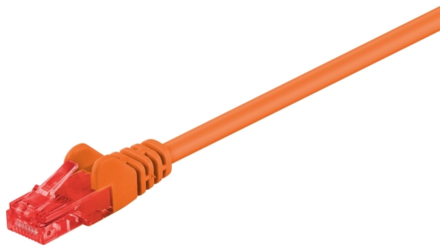 Goobay CAT 6 Patch Cable, U/UTP, orange copper-clad aluminium wire (CCA), 20 m