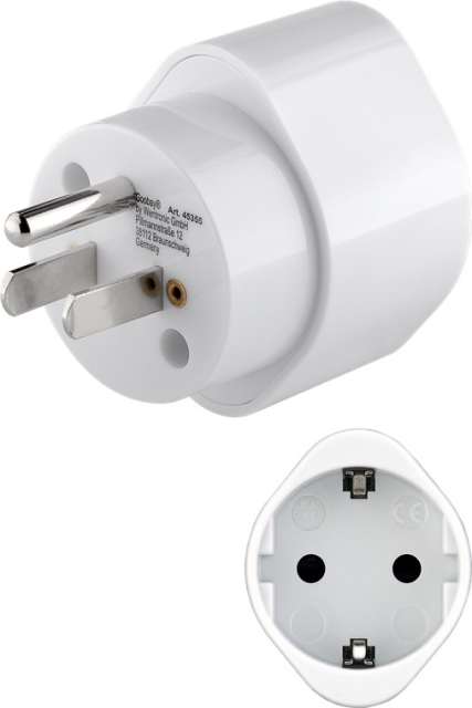Goobay Mains Adapter US/Japan, White safety socket (type F, CEE 7/3) > US/Japan plug (type B, NEMA 5-15, 3-pin)