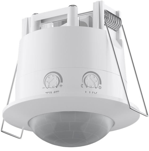 Goobay Infraröd rörelsedetektor för infälld montering i taket, 360°-detektion, 6 m räckvidd, för inomhusbruk (IP20), LED-anpassad